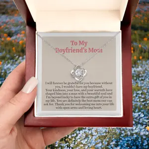 To My Boyfriends Mom Necklace, Mothers Day Gifts for Boyfriends Mom from Girlfriend with Meaningful Messages Cards, Christmas, Birthday Present