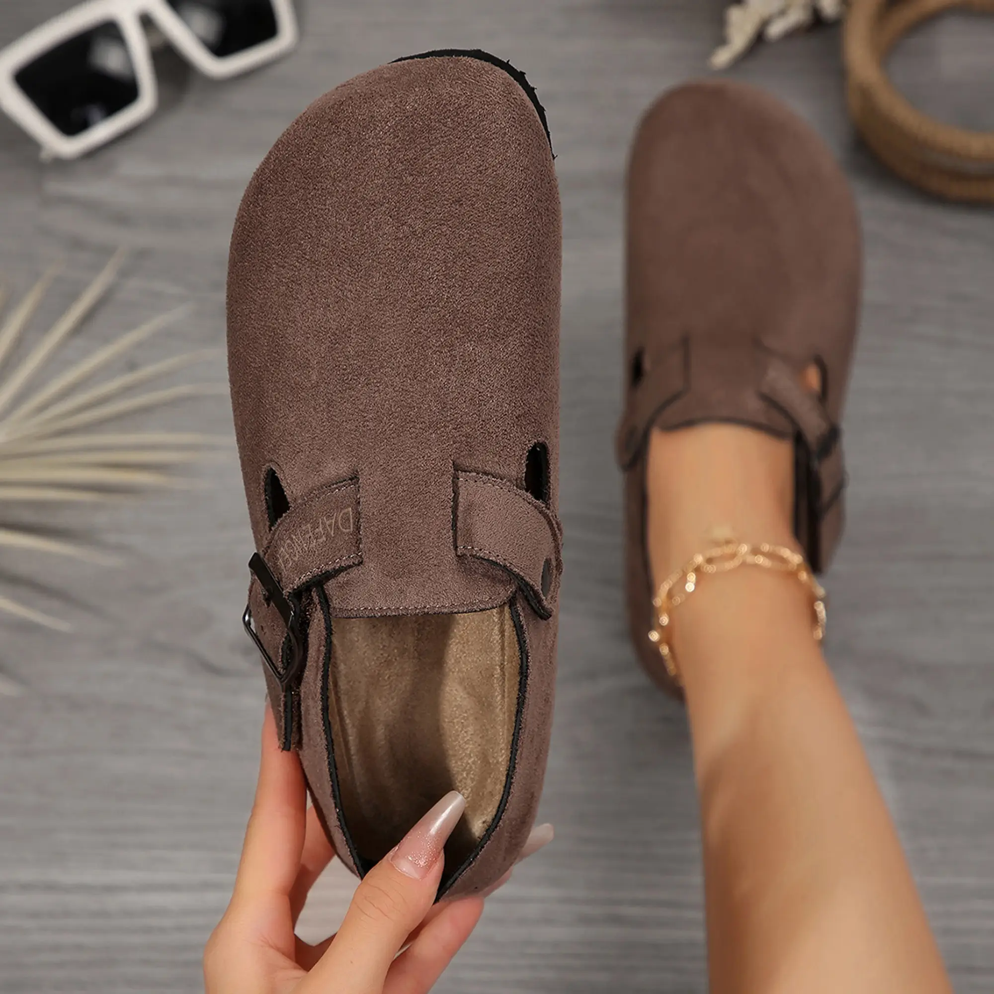 Women's Artistic Retro Cozy Casual Shoes with Adjustable Buckle Slip-on for Outdoor