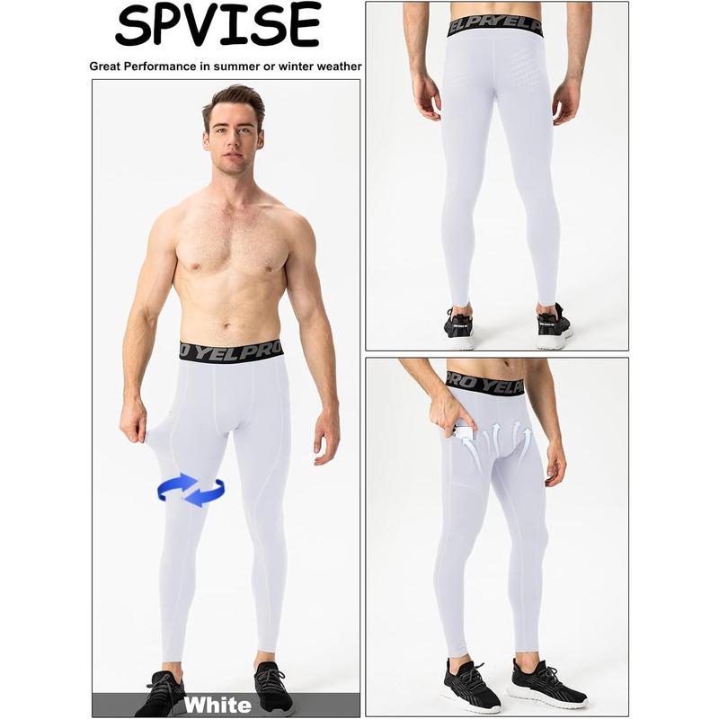 2 or 3 Pack Compression Pants Men Running Leggings Workout Base Layer Athletic Tights with Pockets for Gym Basketball