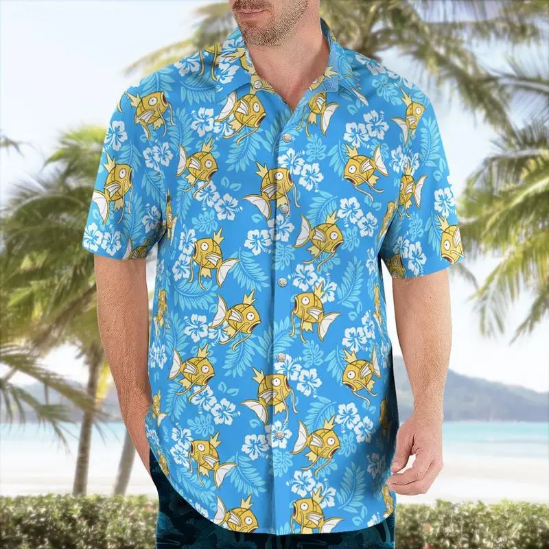 Yellow Magikarp Pokmon Hawaiian Shirt | Cool Summer Anime Vibes for Men &  Fans - TikTok Shop