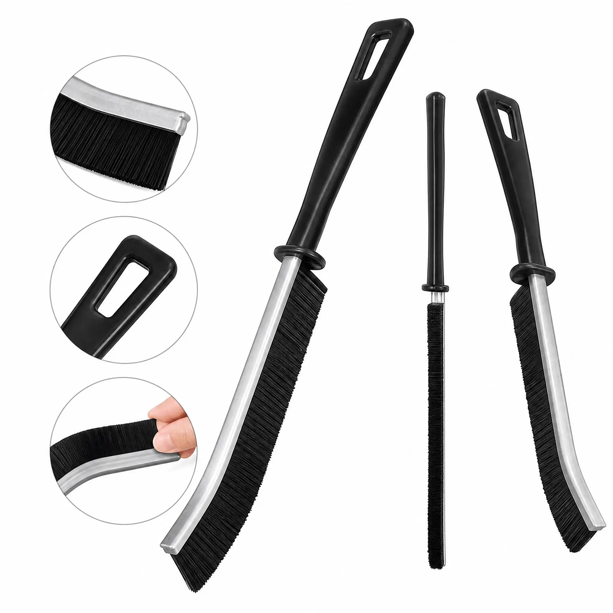 Mom's Ultimate Crevice Cleaner Pack - 6 Multifunctional Hard Bristle Brushes for Tile Grout, Window Tracks & Hidden Grime Home Tools Gadgets Handle Cleaning,Multifunctional Gap Scrub,  Bathroom Cleaner Tools for Household Use,brush pro Hardware Hammer sum