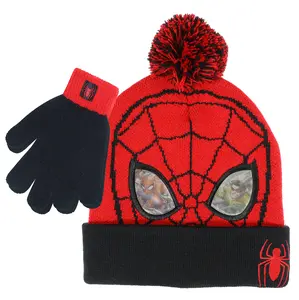Marvel Spider-Man Boys Winter Hat and Mitten Set, Beanie Hat and Gloves