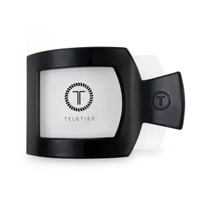 TELETIES - Jet Black Large Flat Square Hair Clip - Lay Flat, Strong Grip, Nearly Unbreakable