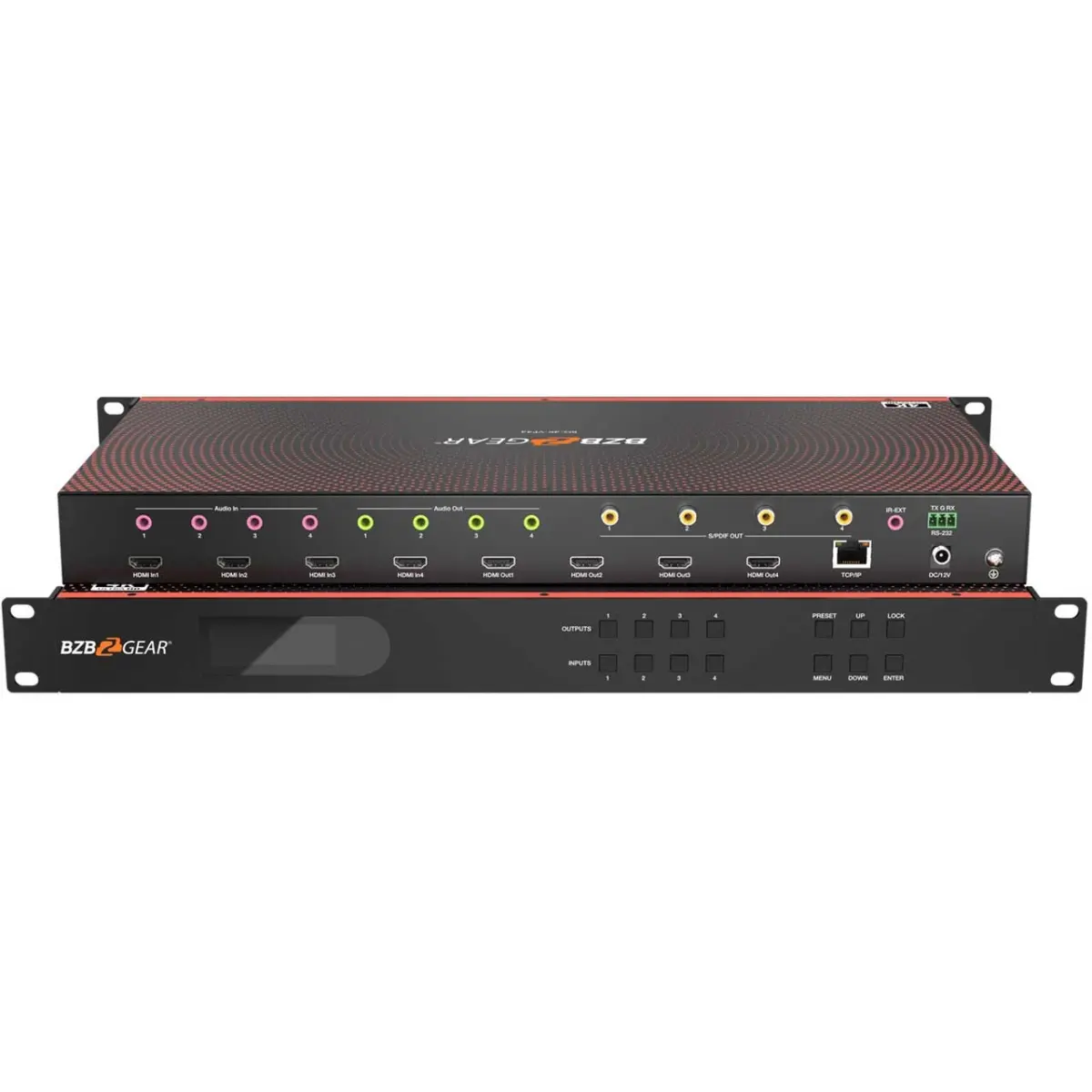 Vetech Enterprise BG-4K-VP44 4x4 4K UHD Seamless HDMI Matrix Switcher & Video Wall Processor - MultiViewer - Scaler-IR-Audio-IP-RS-232