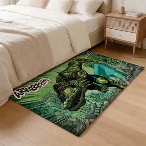 G-Green Lantern superhero Floor Mat Thickened Soft Flannel Rug – Non-Slip, Absorbent & Wear-Resistant Indoor Mat for Entryway, Living Room & Daily Home Use