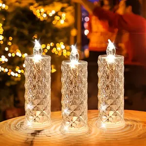 2/3 Piece LED Flameless Candles, Ambient Lighting, Romantic Column Design, Perfect for Valentine's Day Proposals, Home Gatherings, Dinner, Weddings, Birthdays