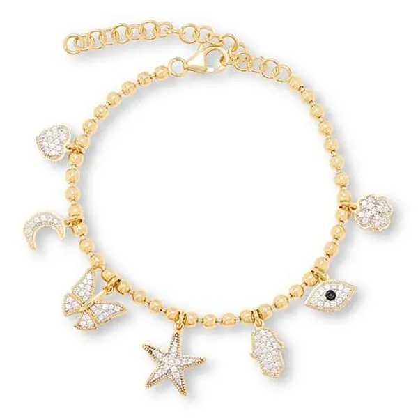 Rarities Fine Jewelry Rarities White Zircon Charm Bracelet with Extender