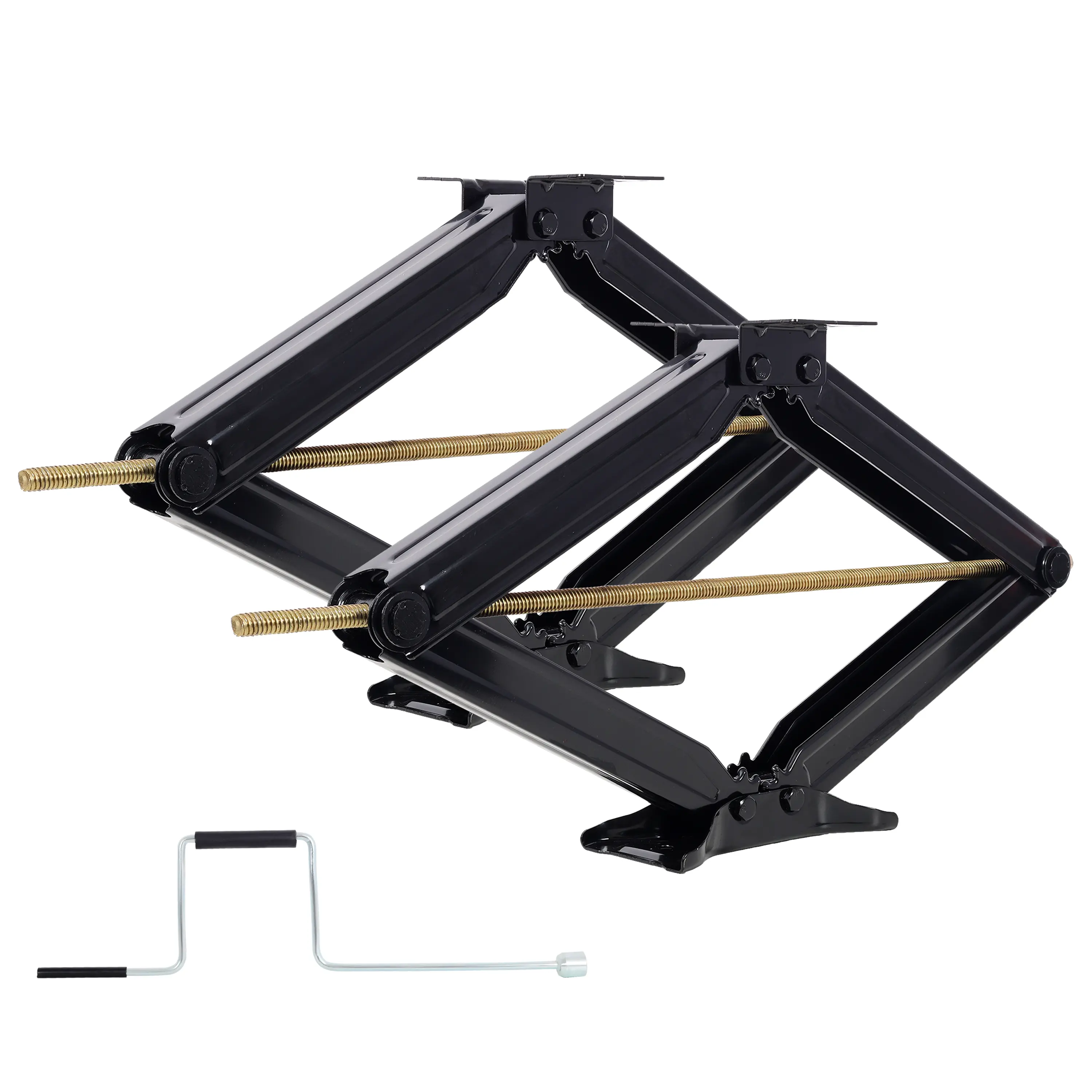 10,000 lbs RV Scissor Jacks, 30 in RV Stabilizer Leveling Scissor Jacks, Set of 2, Heavy Duty Stabilizer Jack with Crank Handle. Black Color