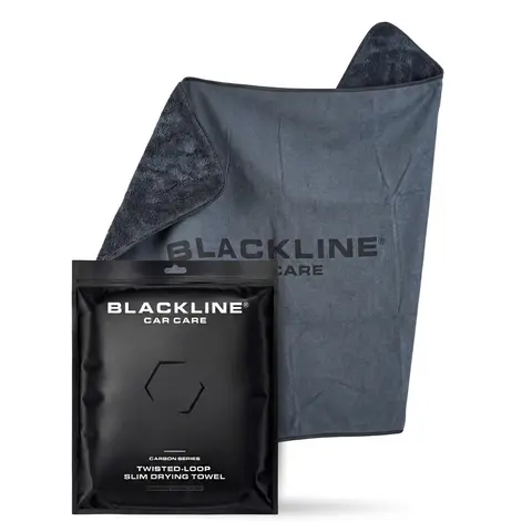 BLACKLINE Slim Profile Car Washing Towel - 800 GSM Premium Microfiber Towels for Cars, Sleek Modern Look, Twist-Loop Grip, Durable High Absorption Cloth, Quick-Drying Automotive Detailing Accessory