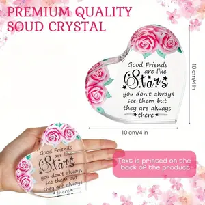 1 count Best Friends Birthday Christmas Gifts for Women, Keepsake and Paperweight, Side By Side or Miles Apart, Friends Are Always Close at Heart, Long Distance Friendship Gifts for Sister
