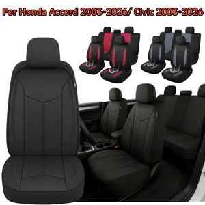For Honda Accord 2003-2026/ Civic 2003-2026 Waterproof Car Seat Cover Full Set, Neoprene 5 Seats Covers Set or 2 Front Seats Covers for Cars, Premium Seat Liner Machine Washable For All Seasons, Back Split Bench With Three Zippers Car Interior Cover