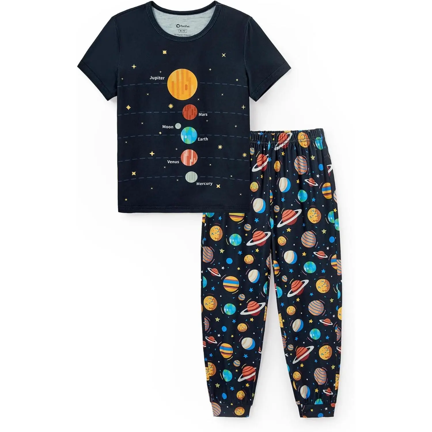 Boys Pajamas Sets Summer 2 Piece Loungewear Loose Short Sleeve Tops and Pants PJs Soft Sleepwear 5-12 Years