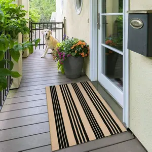 Front Door Mat 24"x51", Machine Washable Porch Rug Outdoor Door Mat Striped Entryway Rugs Indoor Outdoor Rugs Cotton Hand-Woven Entry Rug for Kitchen/Bathroom/Farmhouse/Home Entrance
