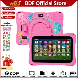 7 Inch Android Tablet with Education Software, USB Charging, Quad Core Processor, 4GB RAM, 64GB Storage, Parental Lock, Dual Camera