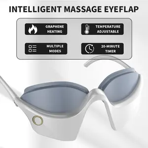 Intelligent Eye Massager Glasses, Heated Eye Mask with Multi-Mode Vibration, Rechargeable Ergonomic Eye Care Device, Relieves Eye Fatigue, Dry Eyes & Dark Circles, Portable Eye Relaxation Tool, Ideal Gift for Men & Women