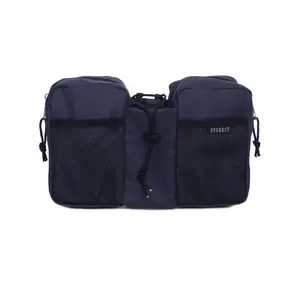 212 MAIN Men's Everest Essential Polyester Hydration Waist Pack - Drawstring Fanny & Belt Bag with Bottle Hold, Navy
