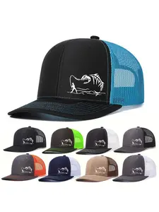 Unisex Baseball Cap, Fishing Printing Hat, Mesh Hats for Men & Women, Richardson Slightly Curved Brim, Adjustable Trucker Hats, Outdoor Sun Hat, Snapback Trucker Hats