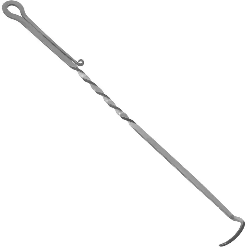 Stainless Steel BBQ Pigtail Hook - Heavy Duty Meat Flipping Tool, Heat-Resistant Grill Turner with Ergonomic Handle for Steak, Vegetables & Kebabs