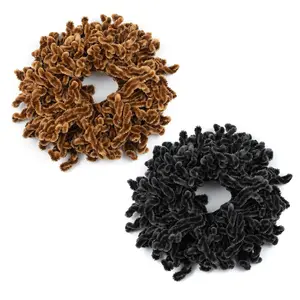 , 2 Pack Volumising Hair Scrunchie Hijab Volumizer Headwear Tie Ring Plain Big Hairbands for Women Girls (Black and Coffee)
