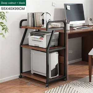 3 Tier Large Printer Stand,Rolling Printer Cart with Wheels,Multifunctional Printer Shelves for Home Office Organization