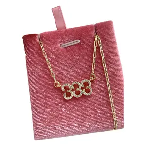 Angel Number Necklace Gold Filled 18in Chain with 2in Extension Cubic Cut Crystals Elegant Design