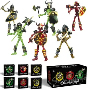 Vintage Roman Skeleton Knight Doll, Full Body Multi-Jointed Model, Figures, DIY 3D Print Collectible, Desktop Decoration Toy, Halloween Christmas Gift Set