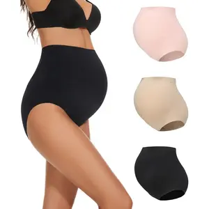 Maternity Underwear Over Bump, Seamless Maternity Support Panties, Plus Size, Multi Pack