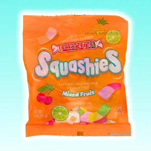 Smarties Squashies Mixed Fruit Candy | 3 Flavor Combos Fruity Flavored Chunks Sour Variety Gummy