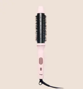 L'ANGE HAIR - GlamWave Infrared Thermal Ionic Brush | 38mm Heated Round Thermal Brush for Volume and Curls | Reduces Frizz | Adds Shine | Smooth Styling Tool for All Hair Types, Hair Brush, Storage, Adjustable, Lightweight