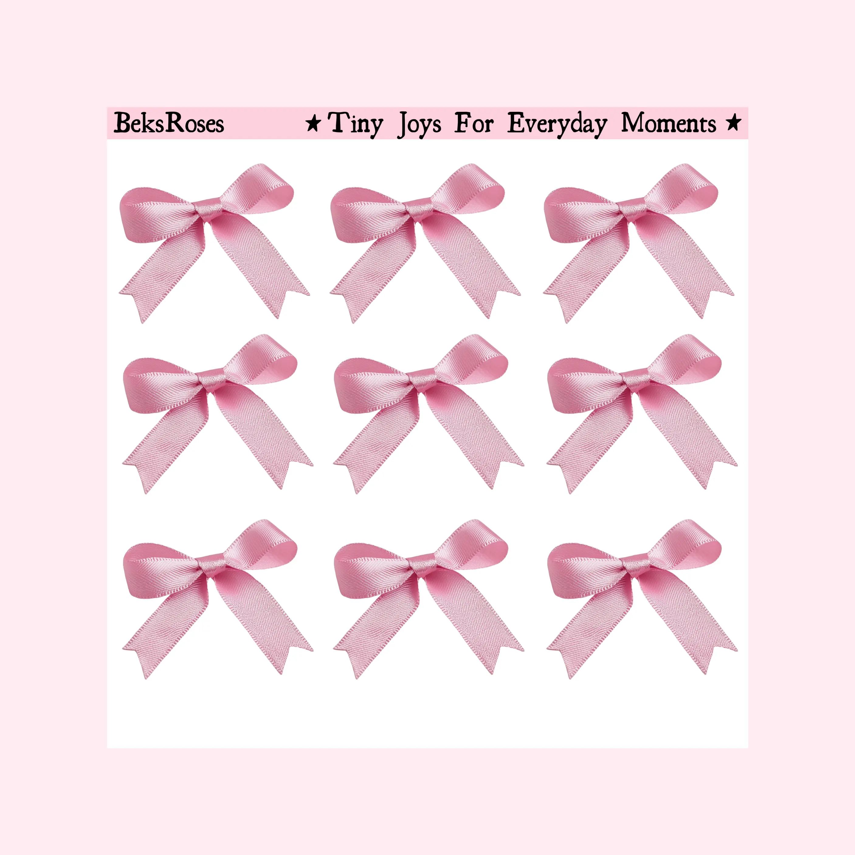 Pink Bow Sticker Sheet