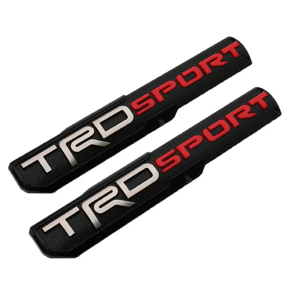 Upgrade Your Car: 2pcs TD Sport Emblem Nameplate Badge Fit for Tacoma Tundra 4 Runner Side Fender Door - Stylish Accessories and Perfect Gift for Truck Drivers