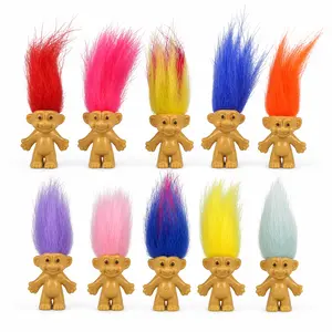 10PCS Mini Troll Dolls, Vintage Lucky Troll Dolls, 1.2" Collectible Troll Figures, Cute Action Figures, Cake Toppers, Party Favors, Halloween Toys, Arts & Crafts, School Projects, Colorful Gift, Collectible Toy Set