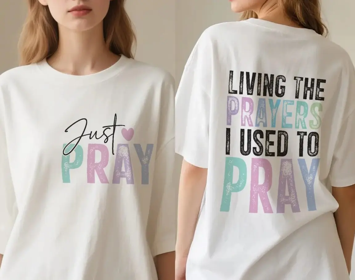 Living The Prayers T-shirt,  Top Womenswear, unisex shirt, Trendy Christian Religious 100% cotton