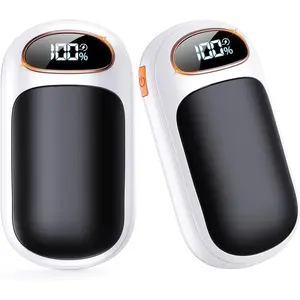 Rechargeable Hand Warmer 2 Pack, LED Display & 4 Levels, Ultrathin Electric Hand Warmers Portable USB Pocket Heater Fits Gloves for Hunting Essentials, Camping, Raynauds, Gifts for Christmas