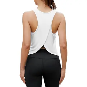 Outdoors & sports Bestisun Workout Tops for Women Split Back Cropped Yoga Athletic Sports Shirts