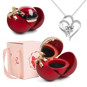 [Heartfelt Tribute] Natural Heart-Shaped Moissanite Necklace | S925 Silver White Gold Plated Chain | Includes Elegant Red Jewelry Box | Birthday/Anniversary/Valentine's Day Gift for Her - Chic Moissanite Heart Necklace