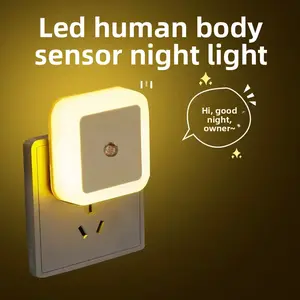 LED human body sensing night light, equipped with American standard plug infrared motion sensor, suitable for getting up at night to use the toilet, drinking water, going up and down stairs, feeding babies, two modes, replacing flashlights