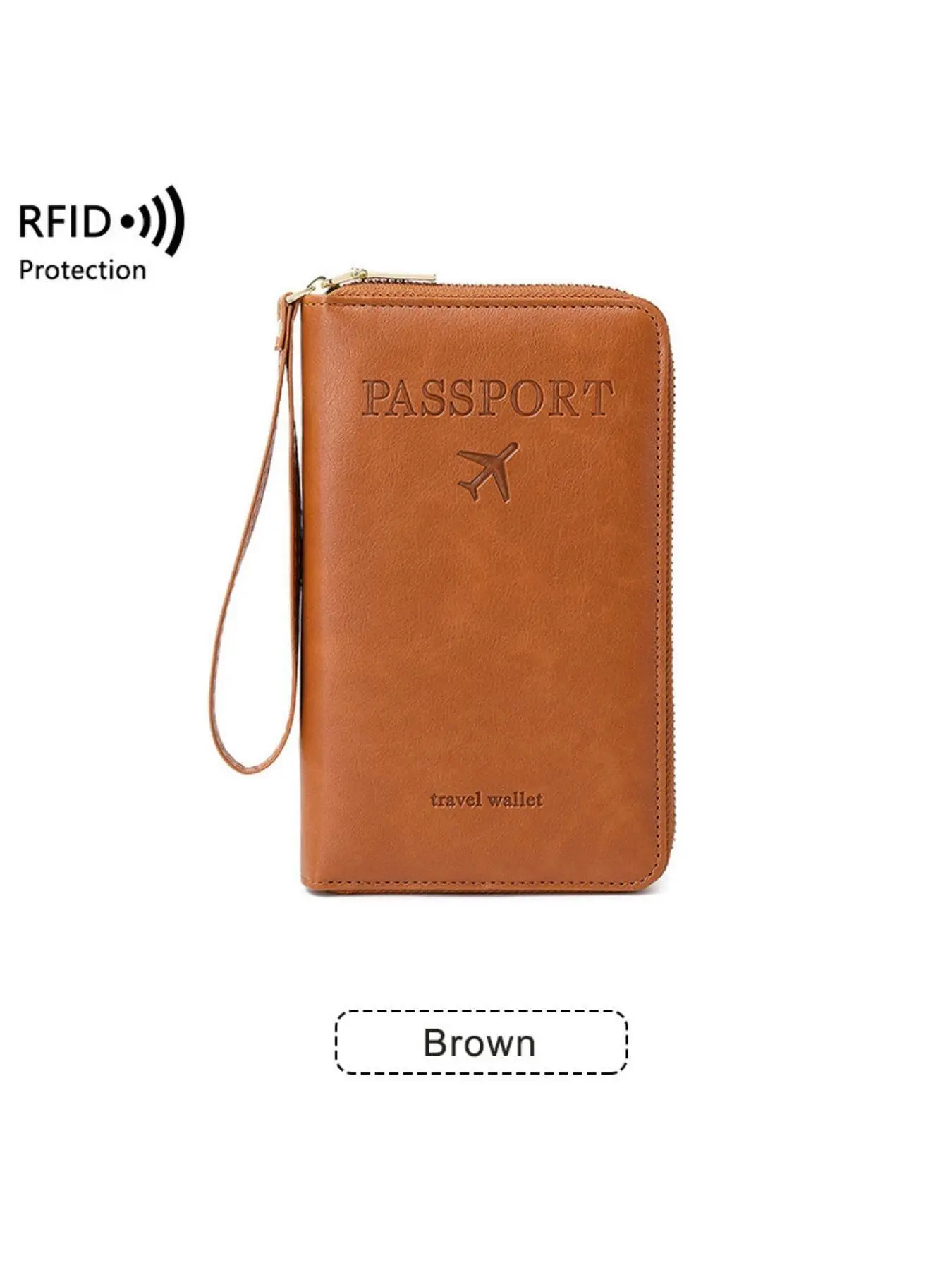 Fashionable PU Leather Passport Case, Multi-functional Zipper Travel Card Holder, Durable Fashion Wallet, Travel Document Holder, Passport Cover, Travel Accessories