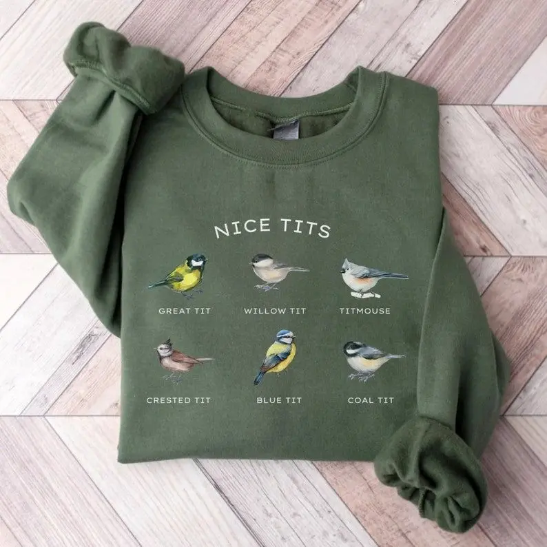 [Sale off up to 50%] Tit Bird Sweatshirt, Bird Lovers Sweatshirt, Birdwatcher Sweatshirt, Funny Bird Pun Sweatshirt, Great tit Sweatshirt, Chickadees Sweatshirt