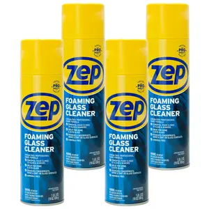 Zep Foaming Glass and Plexiglass Cleaner - 19 oz - Foaming Formula Clings to Vertical Surfaces. Trusted by Pros