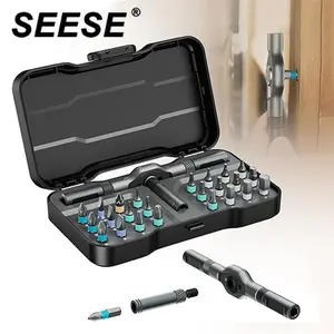 SEESE Ratchet Magetic Screwdriver Set: S2 Steel Precision Screwdriver Set - Removable Self Assembly Screwdriver Kit for Furniture Assembly and Repair - Gift for DIYer，Excellent Gift for New Year