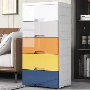 Drawer Type Storage Cabinet, Multi-layer Storage Box with Wheels, Stackable Drawers, Home Organizer for Living Room, Bedroom, Office