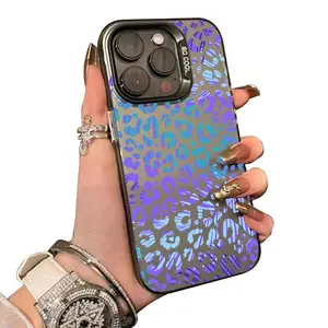 Colorful Leopard Print Full Body Protection Smartphone Cover, Anti-Scratch PC Silicone Cellphone Case Accessories for iPhone 11-17 Pro, ProMax, Plus & Air Devices with Protective Screen Protector