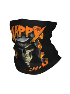 Grim Reaper Men Fashionable and Versatile Printed Headscarf Bandana Mask Breathable SunResistant Elastane Knitted Popular Style by BIIHUDU Suitable for Daily Wear and Outdoor Travel Mask Rider