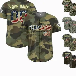 Personalized Camo Baseball Jersey, Custom Camouflage Team Shirt, Game Day Outfit, Unisex Casual Streetwear, Sportswear, Team Uniform