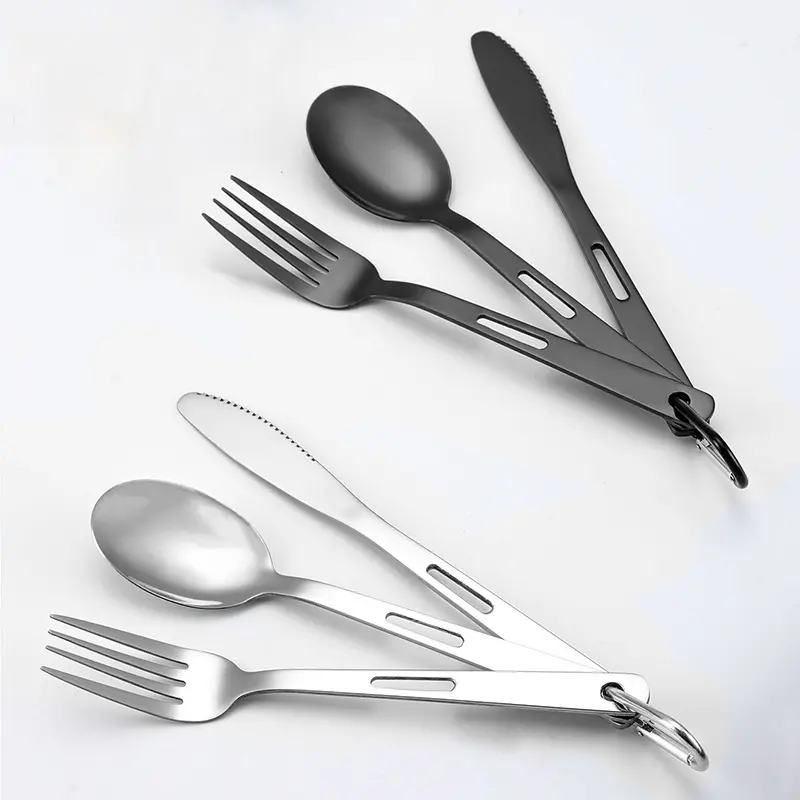 Portable Outdoor Camping Cutlery Set, Stainless Steel Utensils for Picnic & Travel, Durable Western Food Gear, BPA-Free, Single User