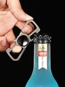 Pure Steel Multifunctional Keychain | Heavy Duty Carabiner Bottle Opener | Trendy EDC Accessory for Men Women