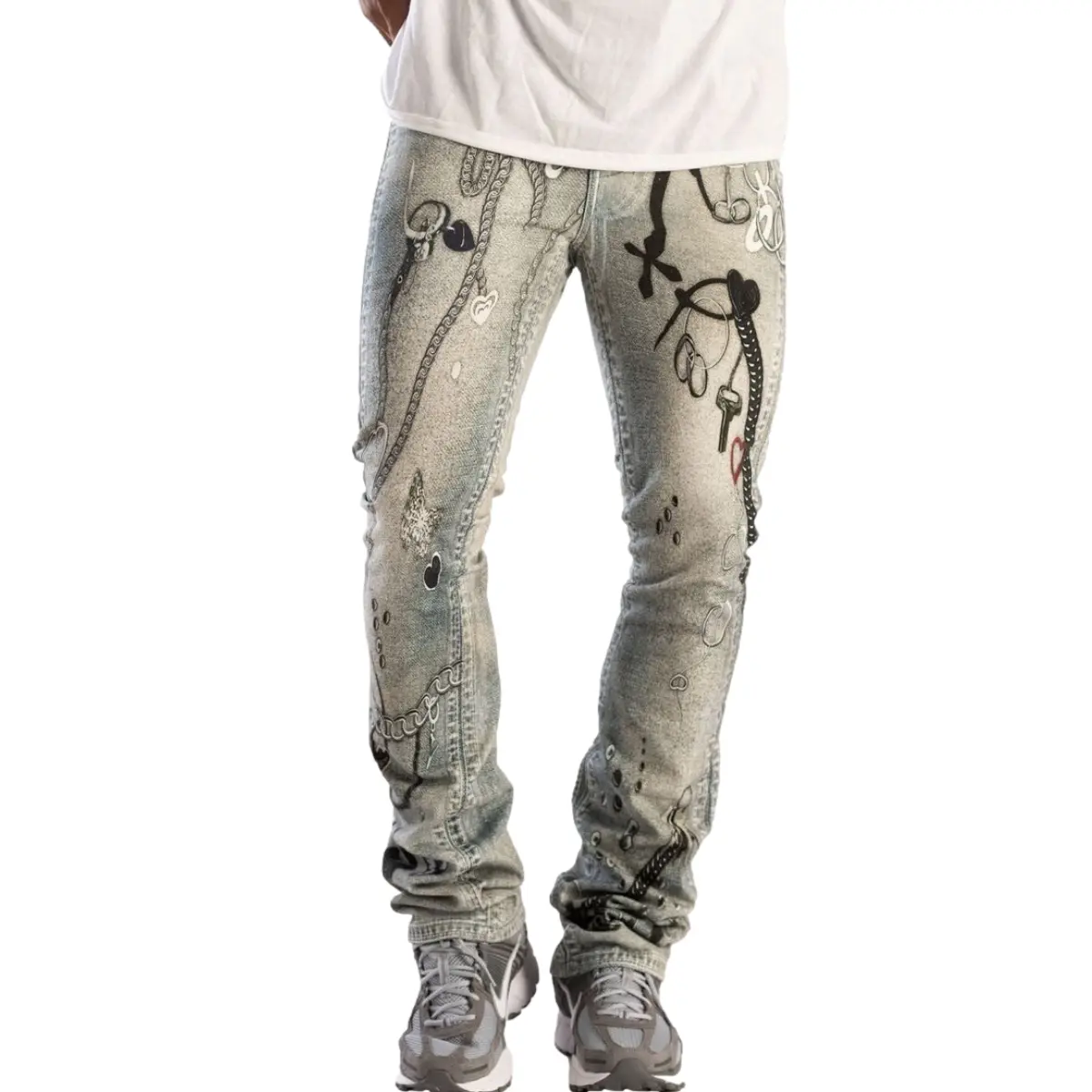 KINDRED | PRINTED CHAIN STACKED DENIM
