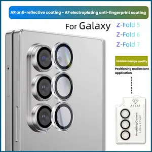 Eagle Eye Lens Ring for Samsung Galaxy Z Fold5/6/7, Full Coverage Lens Protector, Metal Lens Ring + 9h Tempered Glass Film