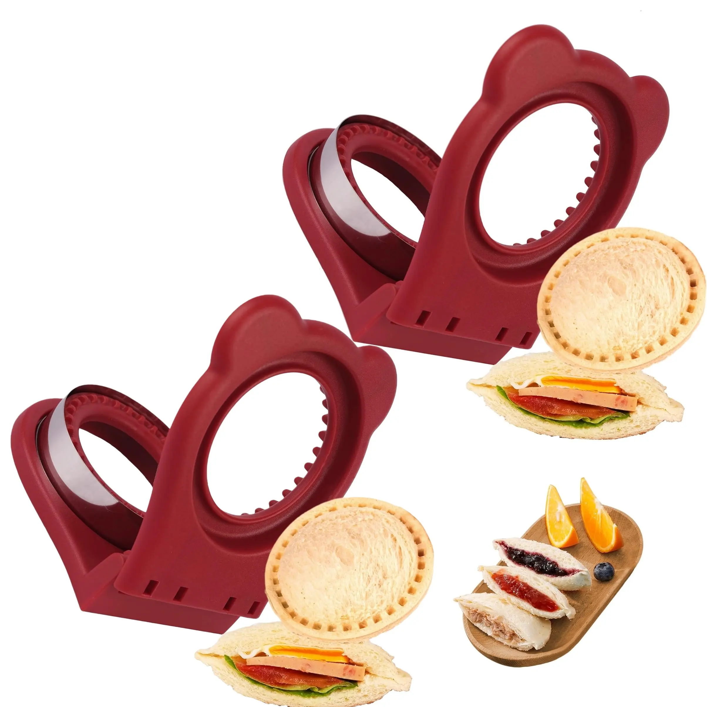 Sandwich Maker Sealer Cutter 2-in-1 Sandwich Cutter and Sealer - Crustless Sandwich Maker - Cut and Seal - Lunch Box and Bento Box - Sandwich Cutters for Kids
